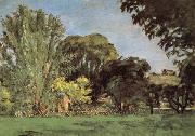 Paul Cezanne Trees in the Jas de Bouffan oil painting
